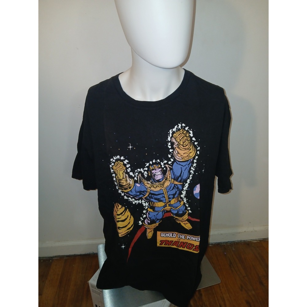 Marvel Thanos Men's Black Graphic Cotton T-Shirt Short Sleeve XL